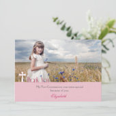 White Cross, Roze Hartelijk dank Bedankkaart (Staand voorkant)