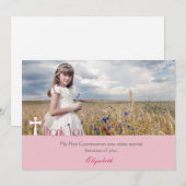 White Cross, Roze Hartelijk dank Bedankkaart (Voorkant / Achterkant)