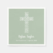 White Cross Sage Green First Community Religious Servet (Voorkant)
