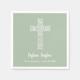 White Cross Sage Green First Community Religious Servet