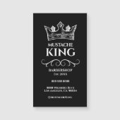 White Crown King Mustache Barbershop Magneet Kaart (Voorkant)
