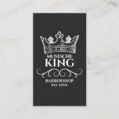 White Crown King Mustache Barbershop Visitekaartje (Voorkant)
