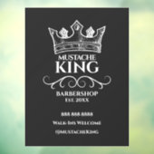 White Crown King Mustache Barbershop Zakelijk Raamsticker (Vel 3)