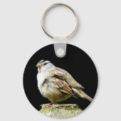 White Crowned Song Sparrow Sleutelhanger (Voorkant)