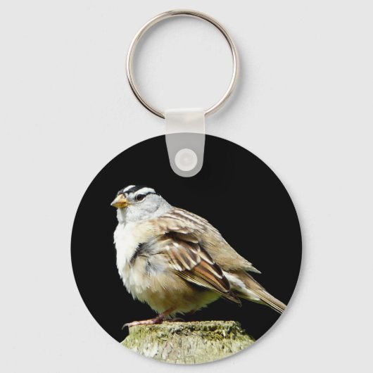 White Crowned Song Sparrow Sleutelhanger (Voorkant)