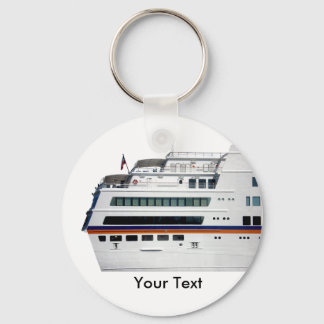 White Cruise Ship Covered Decks Keyring Sleutelhanger
