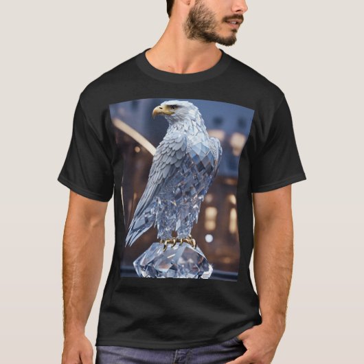 White Crystal Eagle – Swarovski-geïnspireerd 4K-on T-shirt (Voorkant)