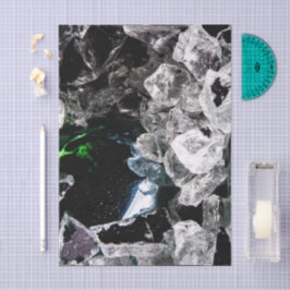 White Crystals in Black outer space Tissuepapier