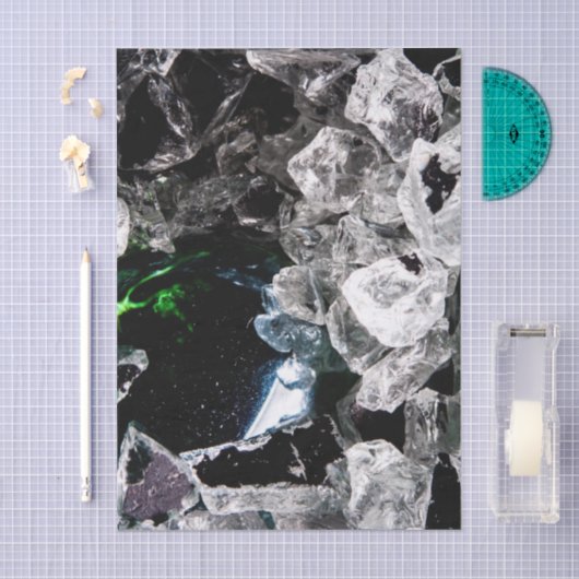 White Crystals in Black outer space Tissuepapier (Craft)