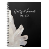 White Crystals on Black Wedding Guest Book Notitieboek (Voorkant)