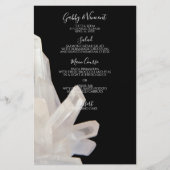 White Crystals on Black Wedding Menu (Voorkant)