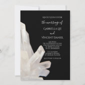 White Crystals op Black Wedding Kaart (Voorkant)