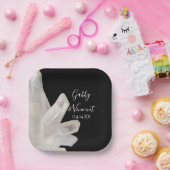 White Crystals op Black Wedding Papieren Bordje (Feest)