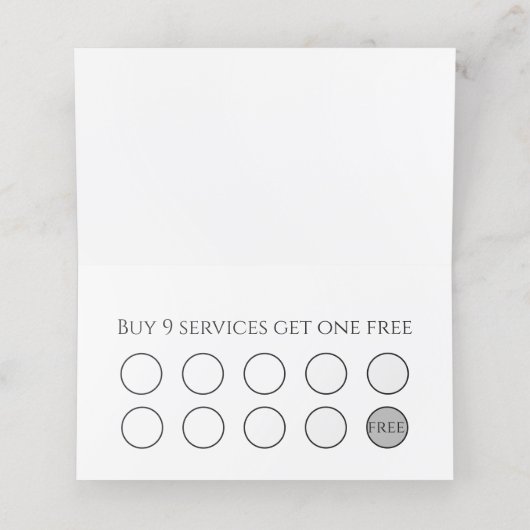 White Crystals Salon Spa Klantenkaartje (Binnenkant ongevouwen)