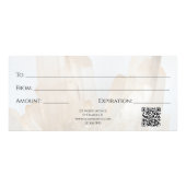 White Crystals Spa Salon Gift Certificate Reclamekaart (Achterkant)