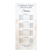 White Crystals Spa Salon Service Menu (Voorkant)