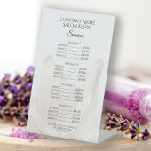 White Crystals Spa Salon Services Menu Reclamebord Met Voetstuk