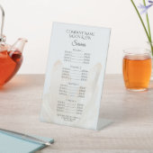 White Crystals Spa Salon Services Menu Reclamebord Met Voetstuk (Insitu)