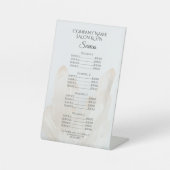White Crystals Spa Salon Services Menu Reclamebord Met Voetstuk (Voorkant)