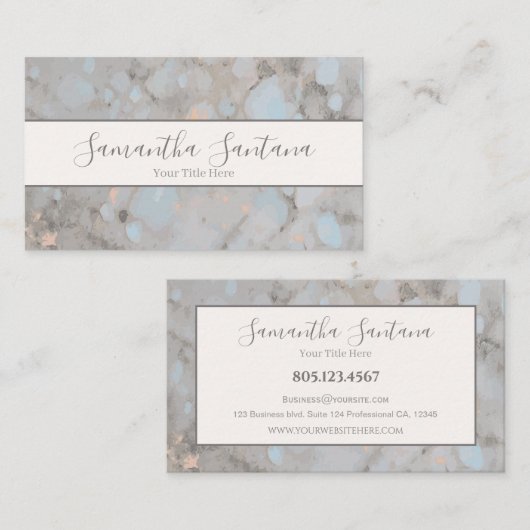 White Crystals with Glowing Orange Accents Visitekaartje (Voorkant / Achterkant)