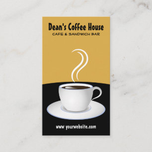 White Cup Koffie Black en Beige Cafe Visitekaartje