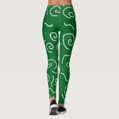 White Curl Abstract Pattern Champ Leggings (Achterkant)