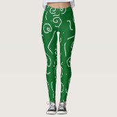 White Curl Abstract Pattern Champ Leggings (Voorkant)