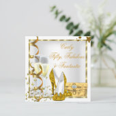 WHITE Curly Fabulous Fantastisch Kaart (Staand voorkant)