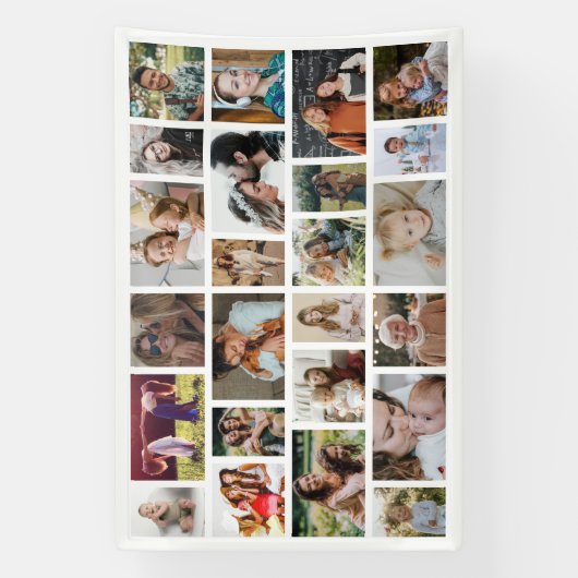 White Custom 24 Fotocollage Party Spandoek (Verticaal)