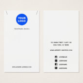 White Custom Add Logo Pendant Display Visitekaartje (Voorkant /achterkant)