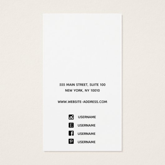 White Custom Add Logo Pendant Display Visitekaartje (Achterkant)