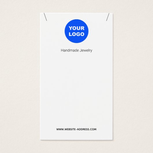 White Custom Add Logo Pendant Display Visitekaartje (Voorkant)