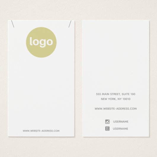 White Custom Add Logo Pendant Display Visitekaartje (Voorkant /achterkant)