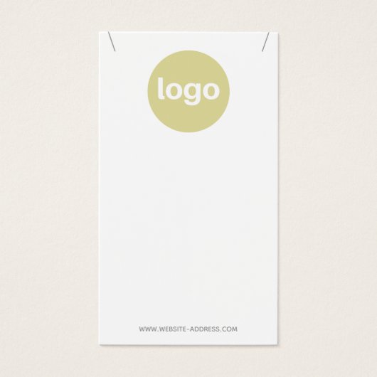 White Custom Add Logo Pendant Display Visitekaartje (Voorkant)