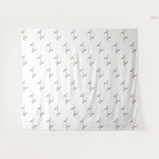 White Custom Business Logo Backdrop minima Wandkleed (Voorkant (horizontaal))