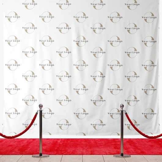 White Custom Business Logo Backdrop minima Wandkleed