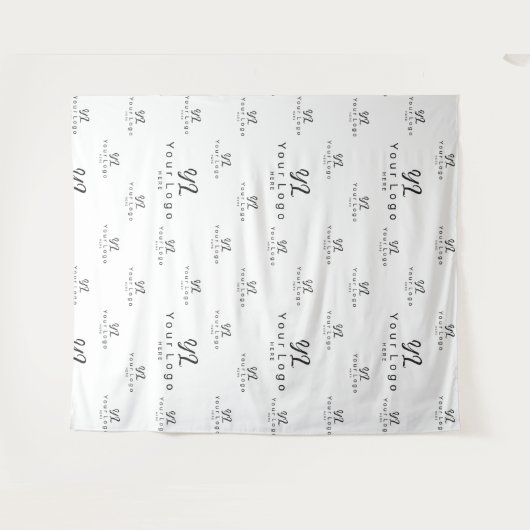 White Custom Business Logo Backdrop Trade show Wandkleed (Voorkant (horizontaal))