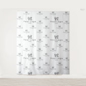 White Custom Business Logo Backdrop Trade show Wandkleed (Voorkant)