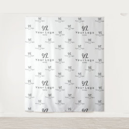 White Custom Business Logo Backdrop Trade show Wandkleed