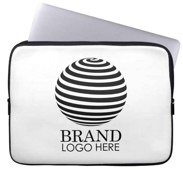 White Custom Business Logo Company Laptop Sleeve (Voorkant)