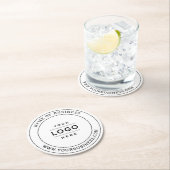 White Custom Business Logo-merk Ronde Kartonnen Onderzetter (Insitu)