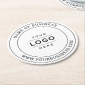 White Custom Business Logo-merk Ronde Kartonnen Onderzetter (Gebogen)