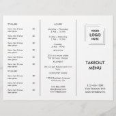 White Custom Business Logo Restaurant Afhaalmenu (Voorkant)