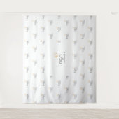 White Custom Business Logo Step Repeat Backdrop Wandkleed (Voorkant)