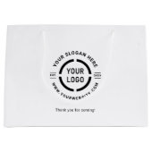 White custom logo promotional branded groot cadeauzakje (Voorkant)