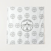 White Custom Square Backdrop Small Business Logo Wandkleed (Voorkant (horizontaal))