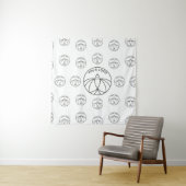 White Custom Square Backdrop Small Business Logo Wandkleed (In Situ (horizontaal))