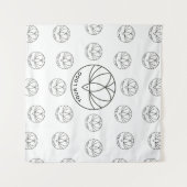 White Custom Square Backdrop Small Business Logo Wandkleed (Voorkant)