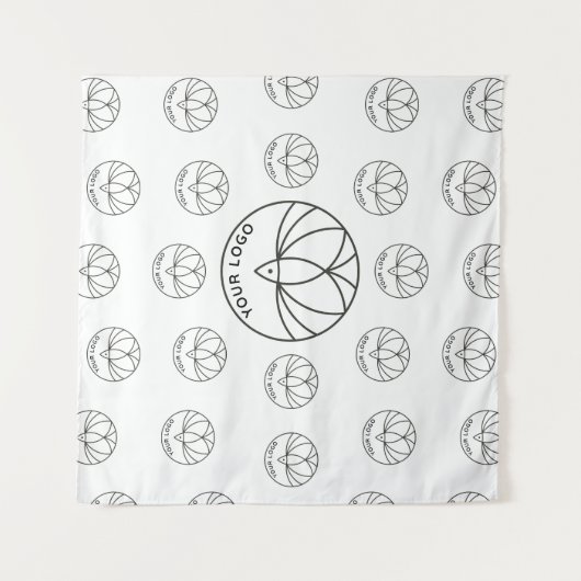 White Custom Square Backdrop Small Business Logo Wandkleed (Voorkant)