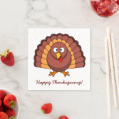 White Custom Thanksgiving Paper Napkins Turkey Servetten (Insitu)